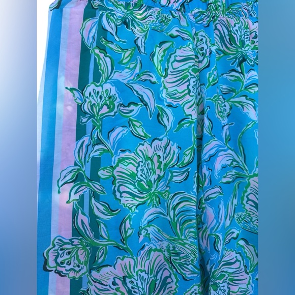 Lilly Pulitzer XS Blue Floral Pull-On Pants Resort Lounge Viscose - Picture 8 of 10